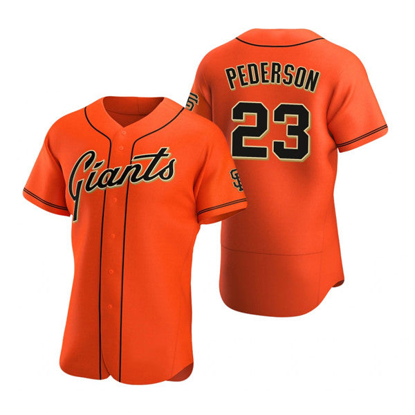 San Francisco Giants #23 Joc Pederson Orange JEROMEN Flex Base Stitched Jersey
