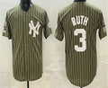 New York Yankees #3 Babe Ruth Olive JEROMEN Pinstripe 2026 Armed Forces Day Salute To Service Jersey