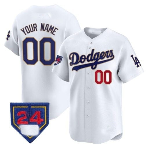 Custom Los Angeles Dodgers 2024 Spring Training Patch Vapor Premier Limited Jersey ¨C White JEROMEN
