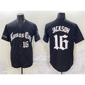 Kansas City Royals #16 Bo Jackson Black JEROMEN 'Gothic Crown Edition' Vapor Premier Limited Stitched Jersey
