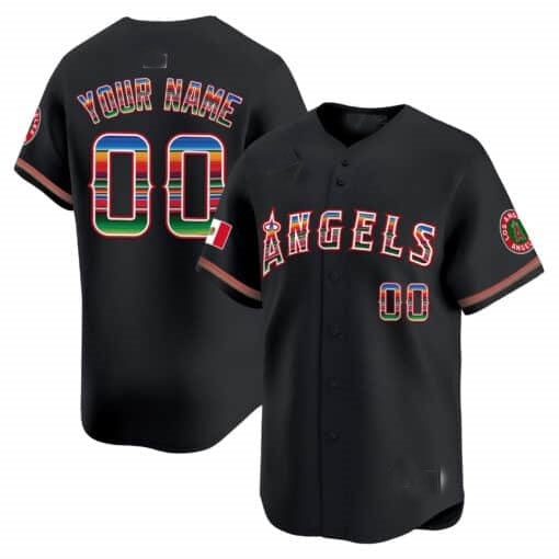 Custom Los Angeles Angels Mexico Vapor Premier Limited Jersey ¨C Black JEROMEN