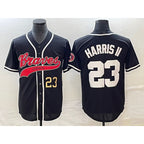 Atlanta Braves #23 Michael Harris II Number Black JEROMEN Cool Base Stitched Jersey