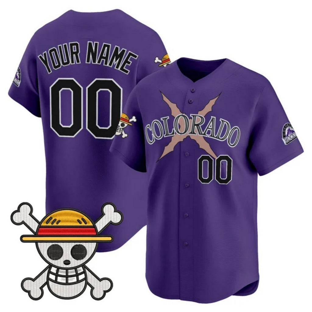 Custom Colorado Rockies x One Piece Purple JEROMEN Vapor Premier Limited Jersey - Stitched