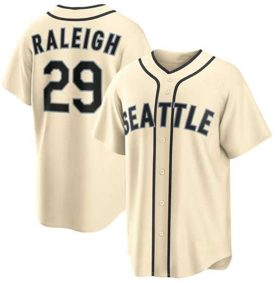 Seattle Mariners #29 Cal Raleigh Cream JEROMEN Alternate Stitched Jersey