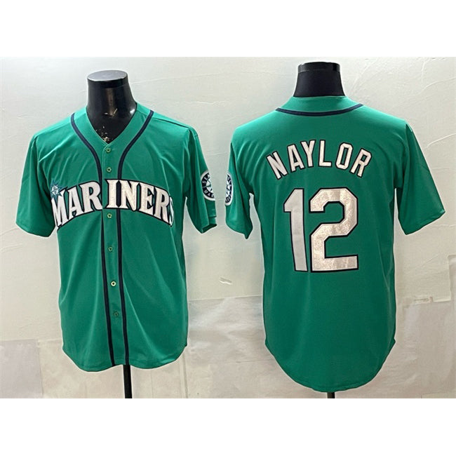 Seattle Mariners #12 Josh Naylor Aqua JEROMEN Limited Stitched jersey