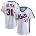 New York Mets #31 Mike Piazza White JEROMEN Throwback Cooperstown Collection Limited Jersey