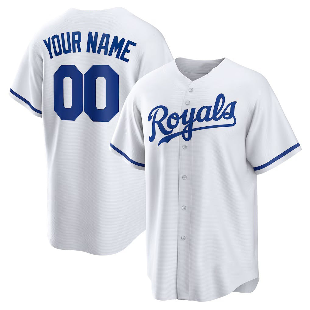 Custom Kansas City Royals White JEROMEN Replica Jersey