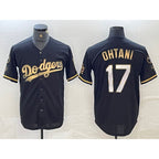 Los Angeles Dodgers #17 Shohei Ohtani Black Gold JEROMEN Stitched Cool Base Jerseys