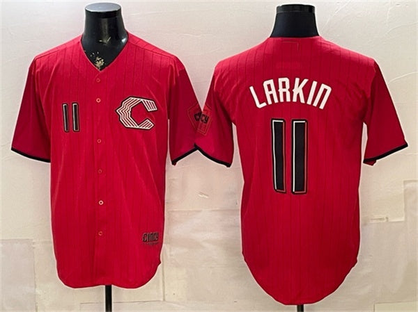 Cincinnati Reds #11 Barry Larkin Red JEROMEN 2026 City Connect Stadium Stitched Jersey