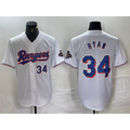 Texas Rangers #34 Nolan Ryan Number White JEROMEN 2024 Gold Collection Limited Cool Base Jerseys