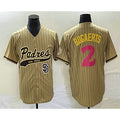 San Diego Padres #2 Xander Bogaerts Tan JEROMEN Pinstripe 2023 City Connect Cool Base Stitched Jersey 2