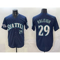 Seattle Mariners #29 Cal Raleigh Navy JEROMEN With 2025 AL West Division Champions Patch Limited Stitched jersey