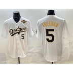 Los Angeles Dodgers #5 Freddie Freeman White Gold JEROMEN 2025 World Series Limited Stitched Jersey