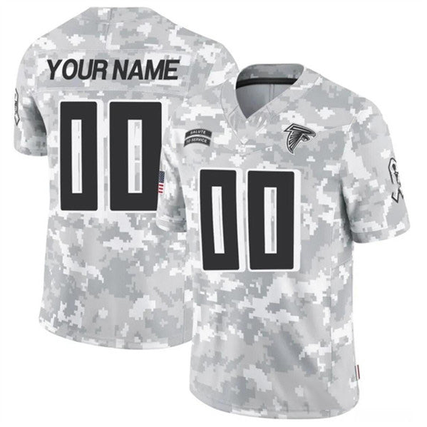 Custom A.Falcons Active Player 2024 F.U.S.E Arctic Camo JEROMEN Salute to Service Limited Stitched Jersey