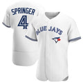 Toronto Blue Jays #4 George Springer White JEROMEN Flex Base Stitched Jersey