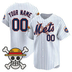 Custom New York Mets x One Piece White JEROMEN Vapor Premier Limited Jersey - Stitched
