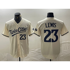 Minnesota Twins #23 Royce Lewis Number Cream JEROMEN Cool Base Stitched Jersey 2
