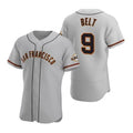 San Francisco Giants #9 Brandon Belt Gray JEROMEN Road Jersey