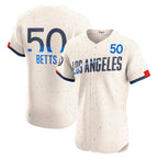 Los Angeles Dodgers #50 Mookie Betts Cream JEROMEN City Connect Elite Jersey