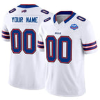 Custom B.Bills Active Player White JEROMEN 2025 F.U.S.E. With Farewell Patch Vapor Untouchable Limited Stitched Jersey