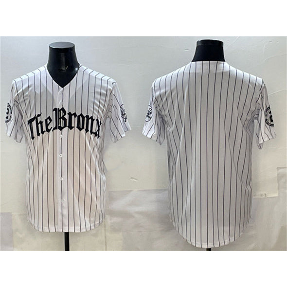 New York Yankees Blank White JEROMEN Pinstripe 'Gothic Legacy Edition' Vapor Premier Limited Stitched Jersey