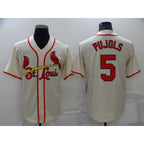 St. Louis Cardinals #5 Albert Pujols Cream JEROMEN Stitched Cool Base Jersey