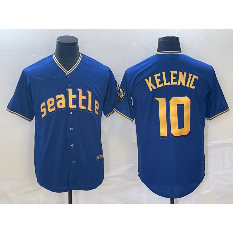 Seattle Mariners #10 Jarred Kelenic Blue JEROMEN 2023 City Connect Cool Base Stitched Jersey