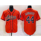 Houston Astros #44 Yordan Alvarez Orange JEROMEN With Patch Cool Base Stitched Jersey