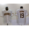 San Diego Padres #19 Tony Gwynn White JEROMEN Team Logo Stitched Cool Base Jersey