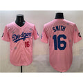 Los Angeles Dodgers #16 Will Smith Pink JEROMEN 2025 Tokyo Series Limited Stitched Jersey
