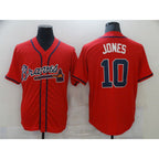 Atlanta Braves #10 Chipper Jones Red JEROMEN Stitched Cool Base Jersey