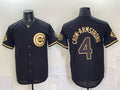 Chicago Cubs #4 Pete Crow-Armstrong Black Gold JEROMEN 150th Anniversary Patch Stitched Jersey