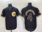 Chicago Cubs #4 Pete Crow-Armstrong Black Gold JEROMEN 150th Anniversary Patch Stitched Jersey
