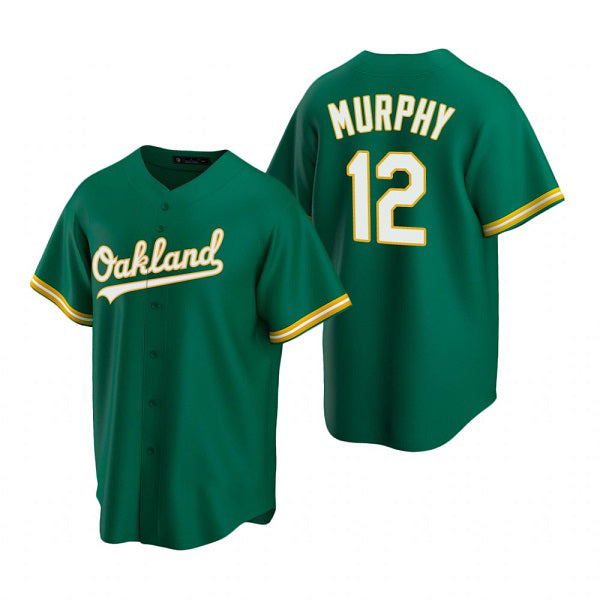 Oakland Athletics #12 Sean Murphy Green JEROMEN Cool Base Stitched Jersey 2
