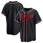 Minnesota Twins Blank Black JEROMEN Out Stitched Jersey