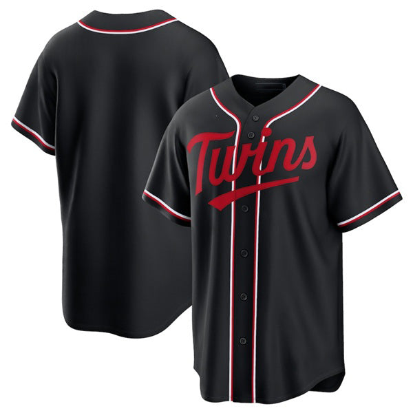 Minnesota Twins Blank Black JEROMEN Out Stitched Jersey