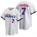 Atlanta Braves #7 Dansby Swanson White JEROMEN 2021 City Connect Stitched Jersey