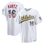 Oakland Athletics #16 Nick Kurtz USA 250 Fourth of July Home Stadium Jersey - White JEROMEN