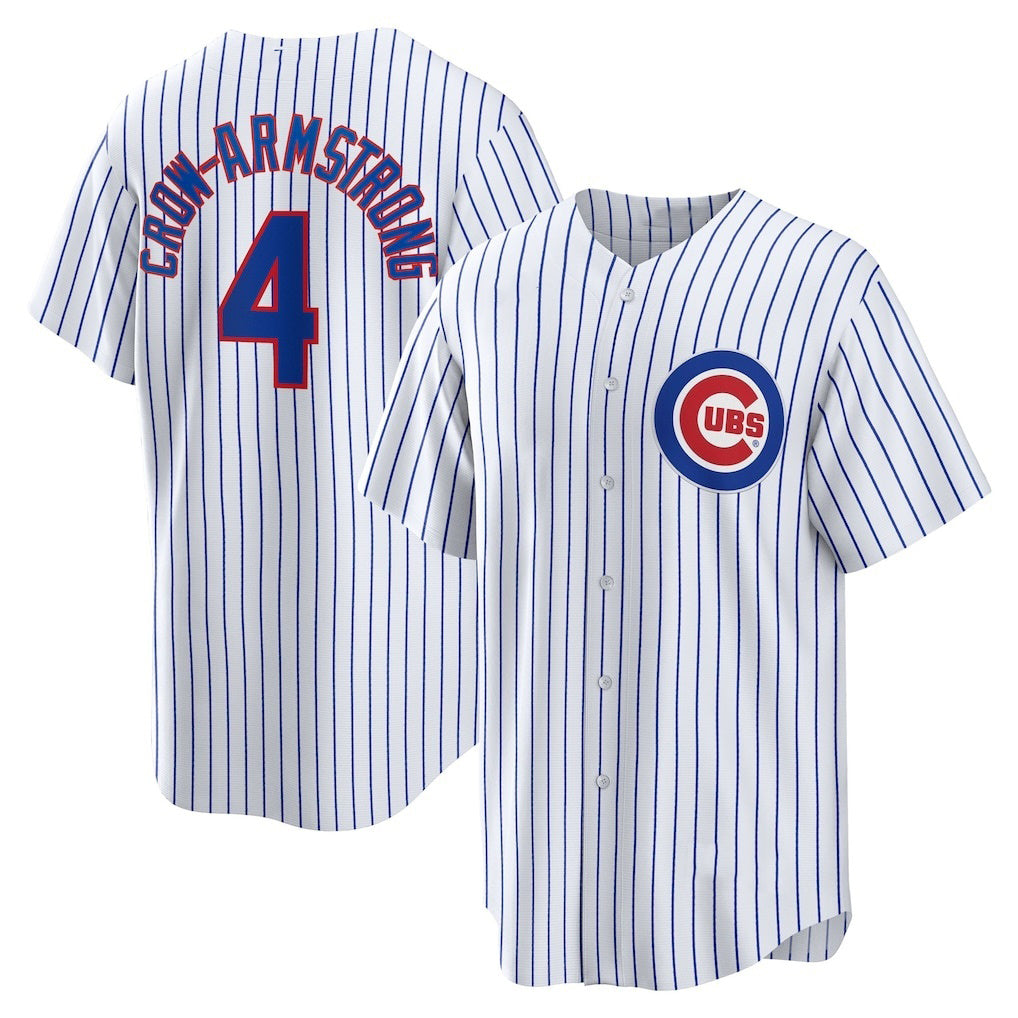 Chicago Cubs #4 Pete Crow-Armstrong White JEROMEN Home Replica Jersey