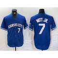 Kansas City Royals #7 Bobby Witt Jr Number Blue JEROMEN Cool Base Stitched Jersey