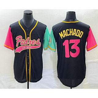 San Diego Padres #13 Manny Machado Black JEROMEN NEW 2023 City Connect Cool Base Stitched Jersey