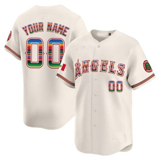 Custom Los Angeles Angels Mexico Vapor Premier Limited Jersey ¨C Cream JEROMEN