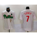 Philadelphia Phillies #7 Trea Turner White Green JEROMEN Cool Base Stitched Jerseys