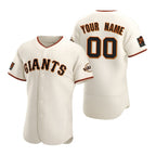 Custom San Francisco Giants White JEROMEN 2020 Stitched Flex Base Jersey