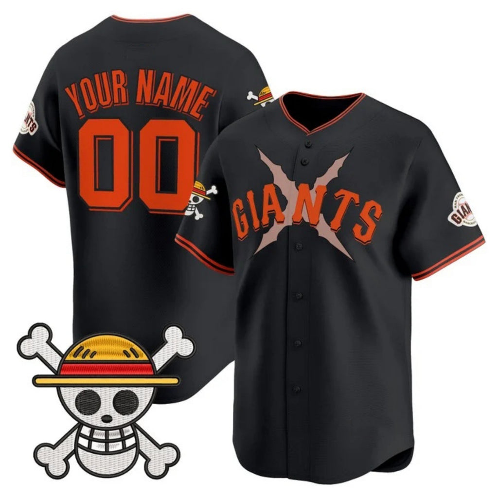 Custom San Francisco Giants x One Piece Black JEROMEN Vapor Premier Limited Jersey - Stitched