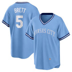 Kansas City Royals #5 George Brett Light Blue JEROMEN Road Cooperstown Collection Player Jersey