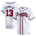 Atlanta Braves #13 JEROMENld Acu?a Jr. White JEROMEN Home Limited Player Jersey