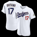 Los Angeles Dodgers #17 Shohei Ohtani White JEROMEN 2026 Gold Collection Authentic Jersey