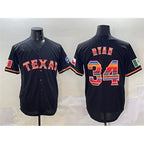 Texas Rangers #34 Nolan Ryan Black JEROMEN Mexico Limited Stitched Jersey