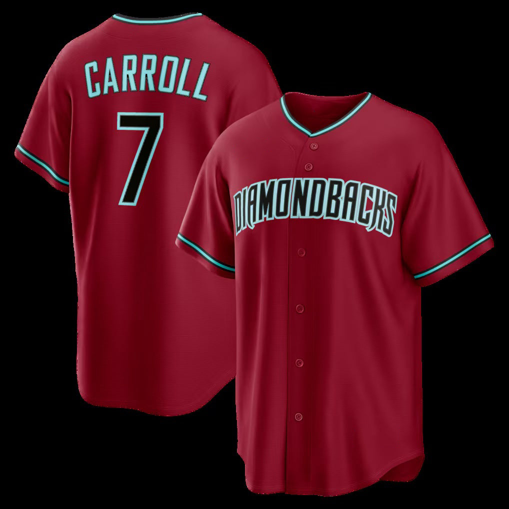 Arizona Diamondbacks #7 Corbin Carroll Crimson JEROMEN Alternate 2 Replica Jersey